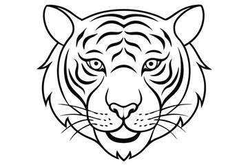 Obraz premium Tiger head line art illustration Design Concepts