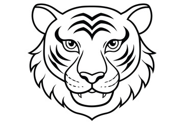 Tiger head line art illustration Design Concepts