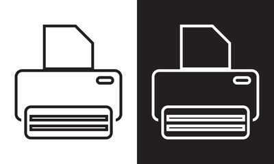Print icon set. printer icon vector. isolated on white and black background. EPS 10