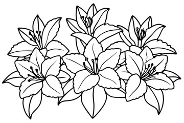 Rhododendron line art illustration Design Concepts