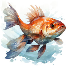 Fototapeta premium Watercolor Rudderfish, clipart Illustration, Generative Ai