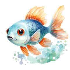 Fototapeta premium Watercolor Rudderfish, clipart Illustration, Generative Ai