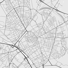 Fototapeta premium Reims map, France. City map with roads, parks and rivers.
