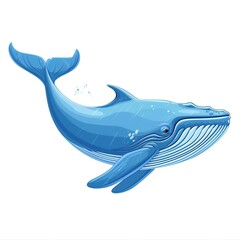 Obraz premium blue whale Country animal fashion cartoon isolated whitebackground 16:9