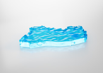 Water Ice Map Of El Salvador Global Warming Melting Glacier In Deep Ocean Blue Water 3d Illustration