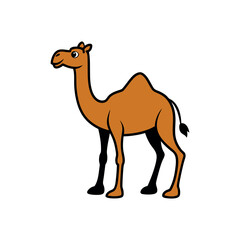 Vector minimalist camel Clipart illustration On a White Background