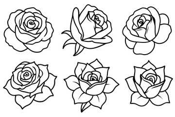 Rose line art illustration Design Concepts