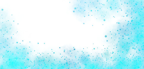 Abstract background with glowing turquoise stars on a transparent backdrop