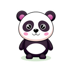 Fototapeta premium Vector minimalist Panda Bear Clipart illustration On a White Background