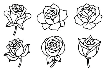 Rose line art illustration Design Concepts