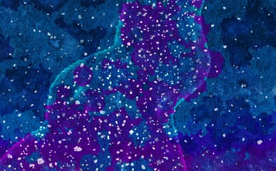 天の川をイメージした水彩背景素材