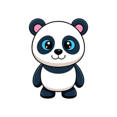 Vector minimalist Panda Bear Clipart illustration On a White Background