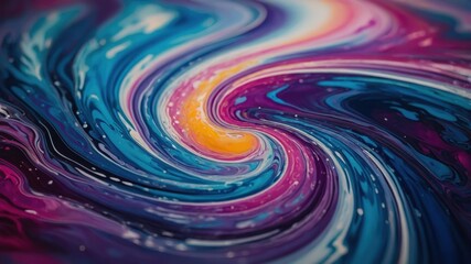 Colorful Abstract Swirl in Fluid Art Design
