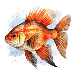 Fototapeta premium Watercolor Rockfish, clipart Illustration, Generative Ai