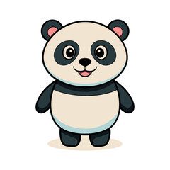 Vector minimalist Panda Bear Clipart illustration On a White Background