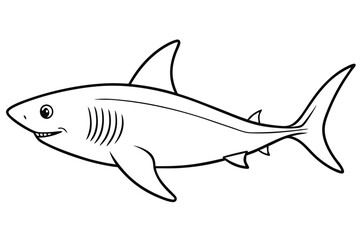 Obraz premium Shark line art illustration Design Concepts