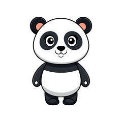 Vector minimalist Panda Bear Clipart illustration On a White Background