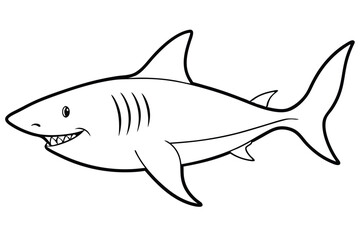 Fototapeta premium Shark line art illustration Design Concepts