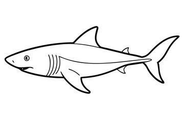 Shark line art illustration Design Concepts