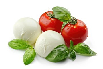 Fresh Italian Caprese Salad with Hand-Drawn Watercolor Illustration