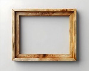 Minimalist Wooden Frame with Clean Lines and Natural Finish for Isolated Concept