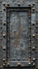 Fototapeta premium The Rugged Allure of an Industrial Style Frame with Rivet Details and Raw Metal Finish long title The Rugged Allure of an Industrial Style Frame with