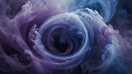 Vortex of Purple and Blue Swirling Smoke
