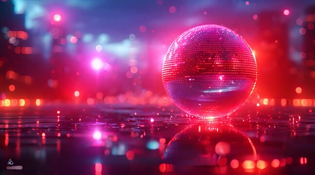 3D digital hologram of an Easter egg surrounded by binary code and glowing lights.
