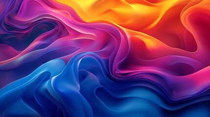 Obraz premium Abstract fluid shapes in vibrant colors, organic shapes, dynamic and flowing