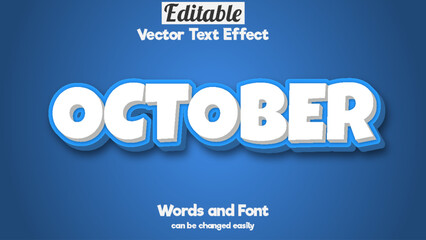 October 3d editable text effect festival template