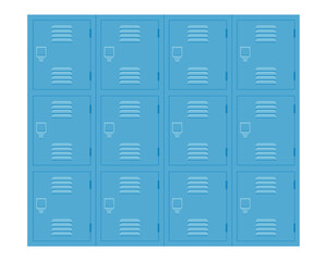 School Lockers with closed doors