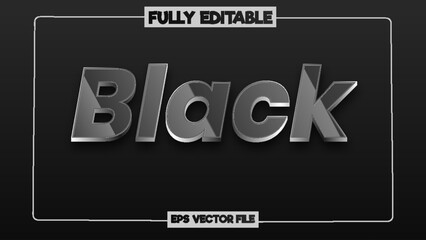 Black 3d text effect with editable feature