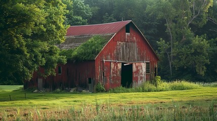 Historic Traditional Barn in a Rural Village