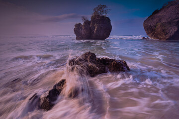 Sunrise around Pidakan Beach in Pacitan West Java
