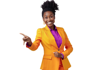 Success business woman in transparent background
