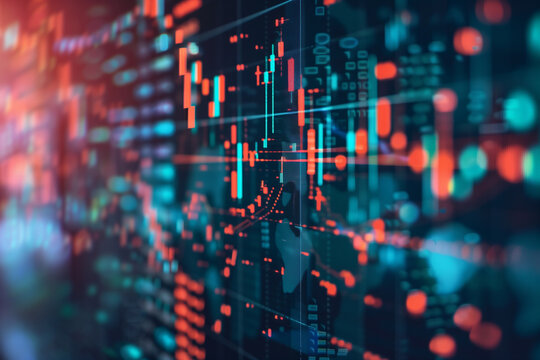 Charts showing the rise of non-fungible tokens (NFTs) in the digital art market.A computer screen showing multiple lines and numbers