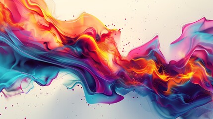 Abstract fluid shapes in vibrant colors, organic shapes, dynamic and modern