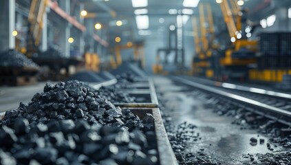 Obraz premium Coal Loading in Industrial Setting