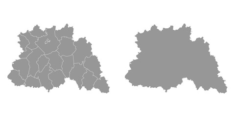 Novgorod Oblast map, administrative division of Russia. Vector illustration.