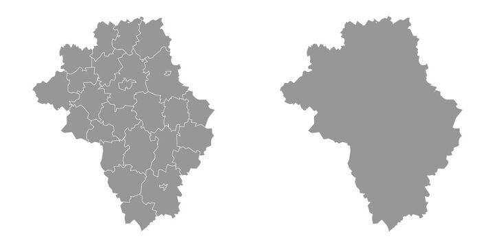 Oryol Oblast map, administrative division of Russia. Vector illustration.