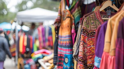 Envision a bustling market filled with stalls of handmade clothing.