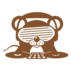 Funny DJ Mouse Cute Animal Rodent Rat Party Time Music Record Player Vinyl Plate Equalizer Retro Mixer Mixing Console Dance Techno Club Bass Sound Love Icon Cool Hard Style Raver Disco Color