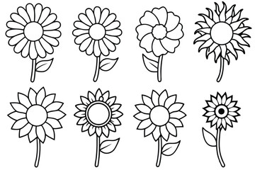 Sunflower line art illustration Design Concepts