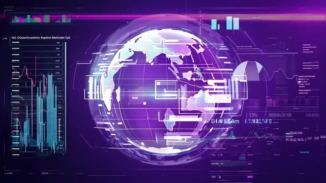 High-Tech HUD Interface: 4K Digital Data Sampling and Encoder Simulation