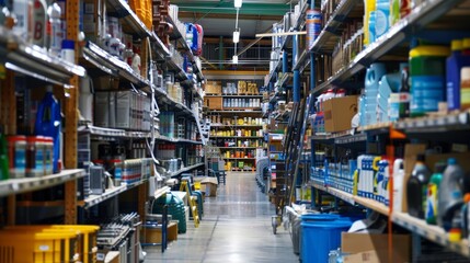 Envision a lively hardware store, where shelves are stocked with tools, paints, and building materials