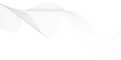 Abstract wavy technology curve lines on transparent background isolated. Grey wave swirl,Stylized line art background. Vector,	
