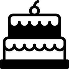Vector Icon Cake, Cakes, Food and Restaurant, Baker, Dessert, Bakery