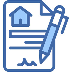 Vector Icon Contract, Real Estate, House, Property, Agreement, Document