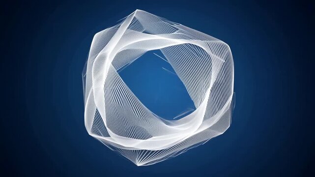 Melting ice cube on a blue background