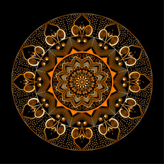 Luxury ornamental mandala design ethnic background with golden Geometric circle arabesque pattern vector doodle for poster, print, flyer, landing page, cover, brochure, banner,  background.